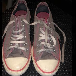 Grey/Pink Cheetah Print Converse
